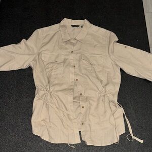 Eddie Bauer Women’s Light Tan Casual Shirt size XL